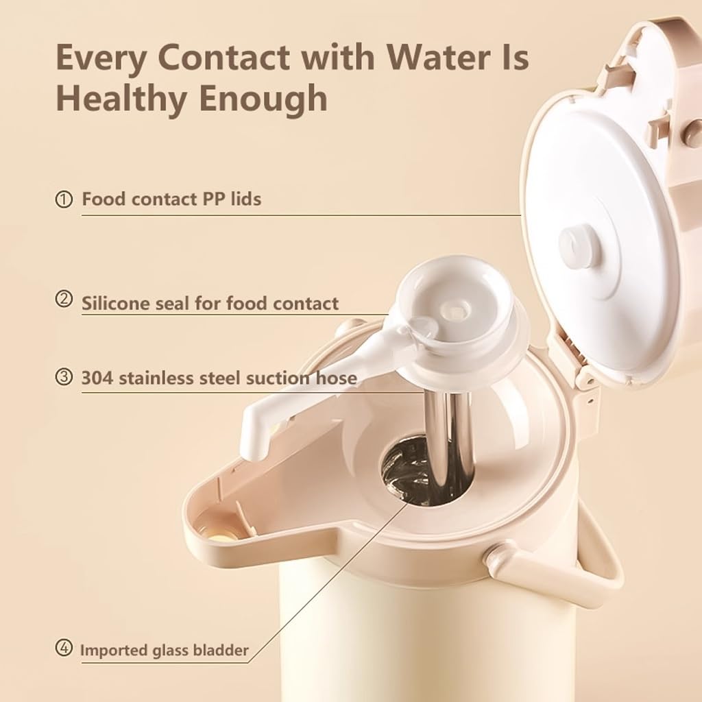 Carafe à café isotherme en acier inoxydable 2,2 L pour eau chaude/froide et boissons de fête, théière sous vide
