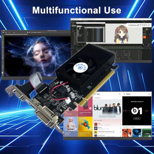 Image of GT 730 Graphics Card, Computer Low Profile GPU, 4GB 128Bit GDDR3 PCIe x16, HDMI /VGA /DVI, DirectX 11, PhysX, OpenGL 3.1, Desktop Gaming Video Card, Support 2K (with Bracket)