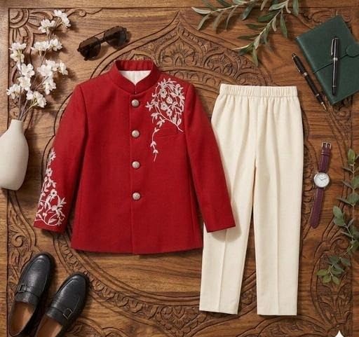 Image of Kid Boy's Ethnic Stylish Suit Set| Comfortable, Breathable, Lightweight, Skin Friendly|SL 134