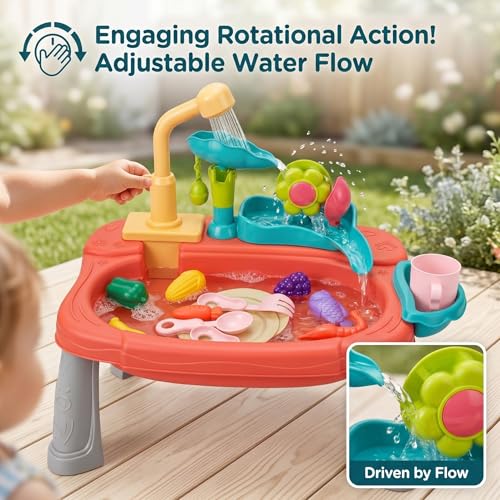Évier de jeu avec eau courante pour occuper bébé proprement sans éclaboussure