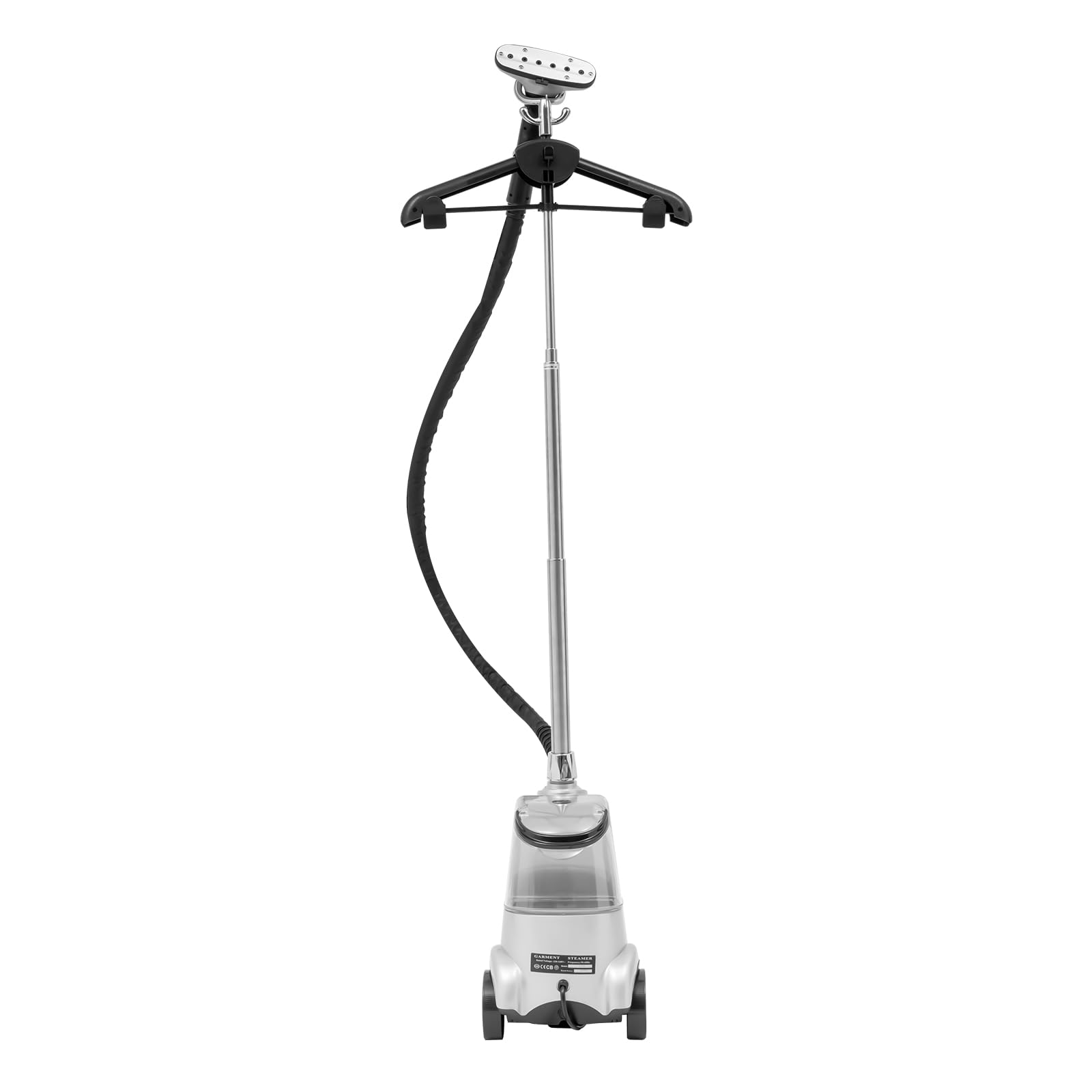 Plancha de vapor vertical de 2200 W para todos los tejidos (3 L, negro, plata)