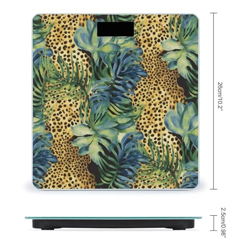 Báscula digital para baño con diseño Leopardo 26x26 cm miniatura 2