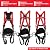 DCM SH-422010 Full Body Standard Construction Safety Harness Kit with Single Hook Shock Absorbing Lanyard, Fall Protection Universal Harnesses for Working Roofing Climbing (Harness + Lanyard)