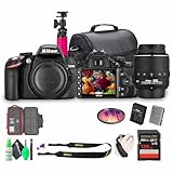 Nikon D3200 24.2MP DSLR Camera Kit with 18-55mm VR Zoom Lens – Full HD 1080p Video Capture, Fast 11-Point Autofocus System + 128GB Memory Card + Protective Memory Card Case + Camera Bag + More