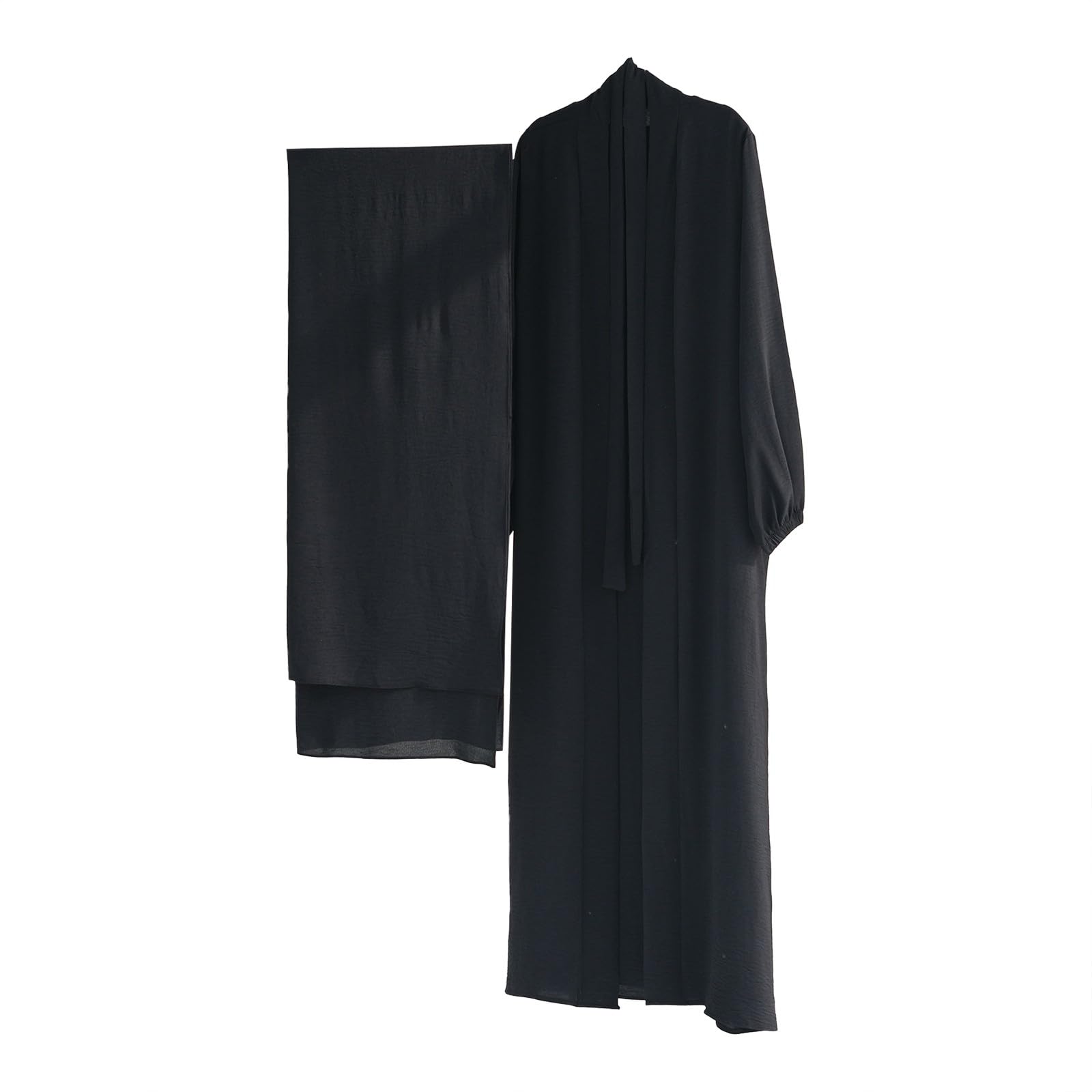 Genérico Vestido Musulmán Mujer Túnica Larga Abaya Largo Suelto 2 piezas Ropa De Oración Kaftan Largo Khimar Islámico Musulmana de una Pieza para Mujeres