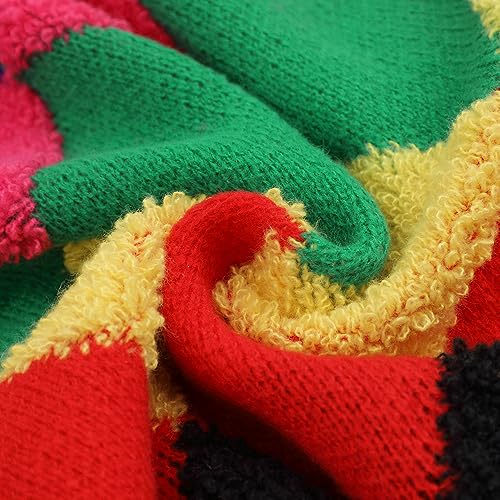 Image of Ckikiou Women's Oversized Fall Winter Button Down Cute Color Block Knitted Chunky Sweater Cardigan Top