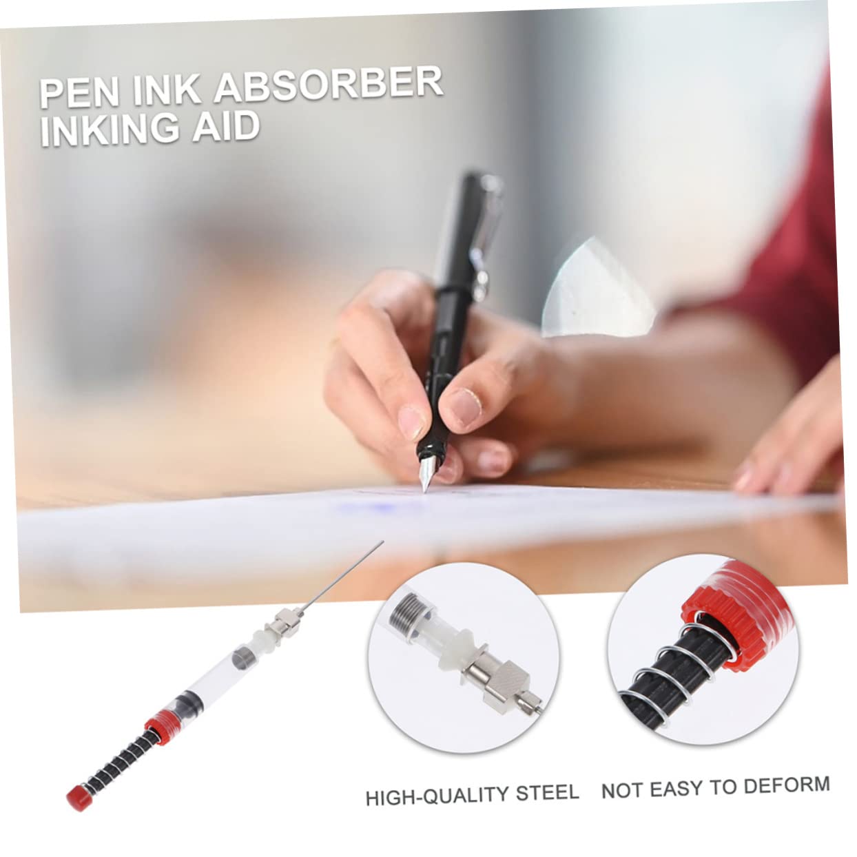 Set 8 Assorbitori Di Inchiostro Per Penna Stilografica – Convertitore Nero In Acciaio E Plastica, Facile Da Pulire, Per Scuola E Ufficio