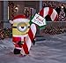 Minion Stuart in Santa Suit Holding Candy Cane Christmas Airblown Inflatable by Gemmy