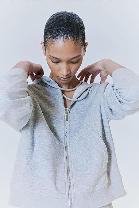 Image of Women's Full Sleeve Zip-Through Hoodie | Jacket for Women | Breathable, Solid Color Hooded Jacket with Front Zipper Closure