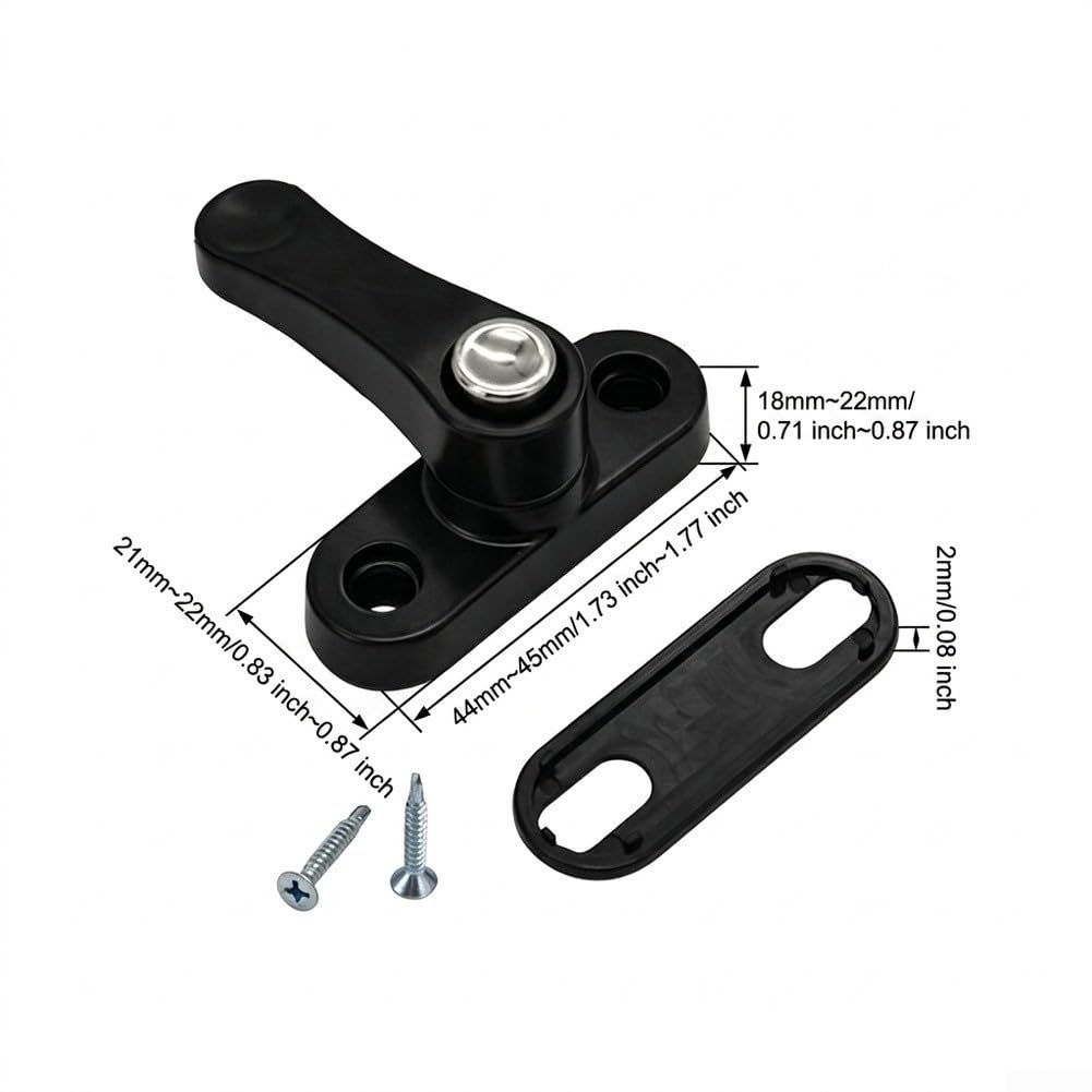 Bloqueo Puerta Corredera Aluminio Negro Mate Ajustable(LockablePunchinge,2)