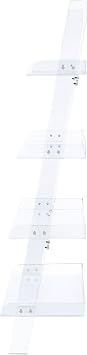 Coaster Home Furnishings - Amaturo - Acrylic - 4-Shelf Ladder Bookshelf with Open Display Areas - Contemporary - Home Office - 72-Inch - Clear - 801553