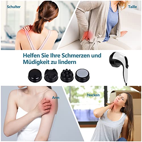Helining Anti Cellulite Massagegerät Elektrisch Handmassagegeräte Cellulite Massage mit 4 Austauschbaren Aufsätzen für Nacken Schulter Taille Abdomen Gesäß Beine Cellulite-Massage - Image 3