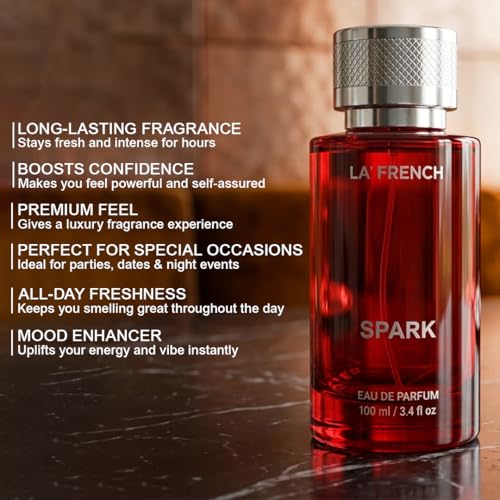 Image of La French Spark Perfume - 100ml | Long-Lasting Unisex Perfume for Men & Women | Premium Bold Fragrance with Amber, Sandalwood & Vanilla Notes | Luxury Everyday Wear Scent