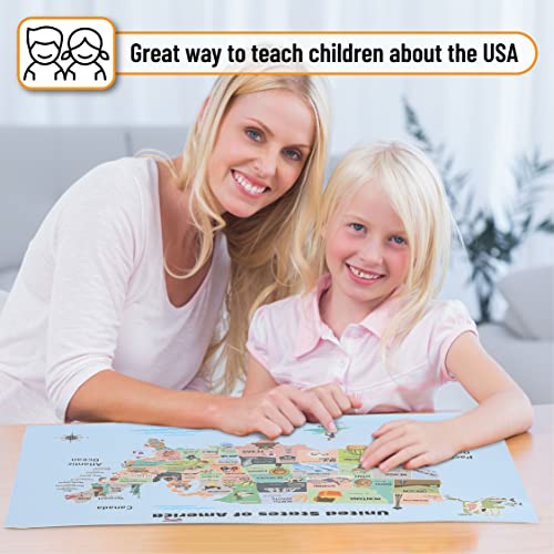 Mr. Pen USMP01M137 United States Map For Kids, 14.5"X 24.6", Us Map For Kids Learning, Map Of Usa, Wall Maps thumb #5