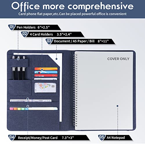 folio planner cover for rocketbook smart notebook waterproof portfolio organizer fits a4letter size 85x11 inch professional academic amp office use blue