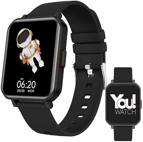 YouWatch - Reloj inteligente para iPhone Android, (respuestahacer llamadas) Bluetooth rastreador de actividad física oxígeno en sangre, frecuencia