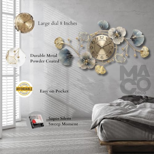 Image of Gold Metal Wall Clock for Hall | Luxury Wall Decor Items for Living Room | Big Size Home Decor Items for Wall Decoration | Stylish Artistic Clock for Home