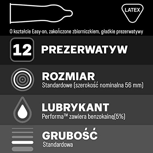 Durex Performa Kondome – Aktverlängernde Kondome mit 5% benzocainhaltigem Gel für länger andauerndes Sexvergnügen – 12er Pack (1 x 12 Stück) – Ansicht 5