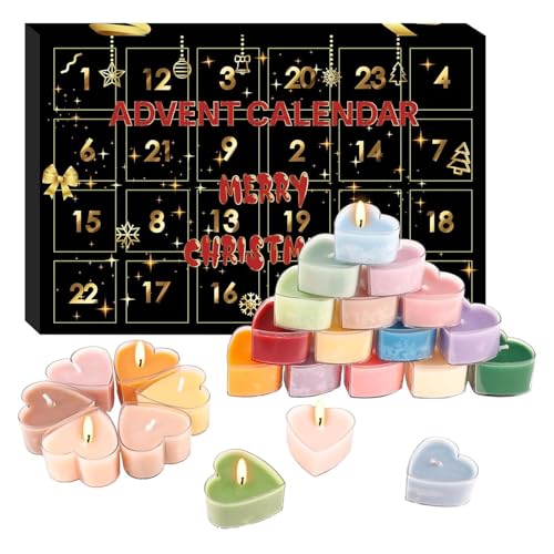 Calendarios de Adviento 2024, juego de velas perfumadas, calendarios de Adviento de Navidad, kit de velas perfumadas, 24 velas votivas rellenas, regalo de vela de Navidad para mamá, esposa, novia