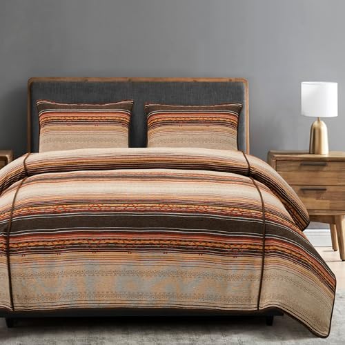 Image of Paseo Road Estes 3 Piece King Copper Striped Chenille Comforter Set