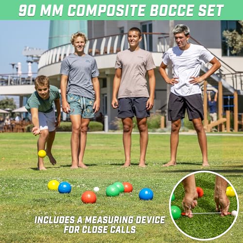 GoSports 90 mm Composite Bocce Ball Set - Outdoor Lawn Game