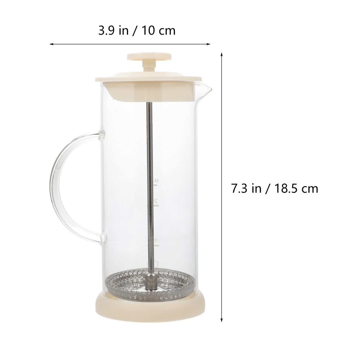 Montalatte Manuale per Latte Casalingo in Acciaio Inossidabile e Vetro, Miscelatore per Latte Cappuccino Pompa Manuale, Strumento per Schiumatura Cremosa di Caffè e Bevande Calde