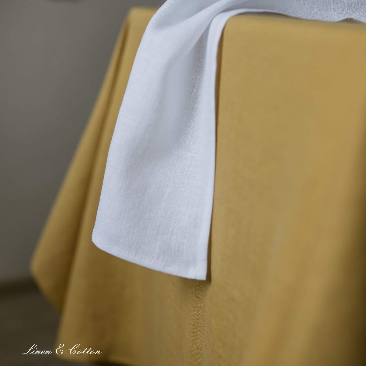 Linen & Cotton Tovaglioli di Stoffa Colorati Hygge Set di 4-100% Lino, Bianco (45 x 45 cm) Tovaglioli da Tavola Bianchi per Cucina Tavolo da Pranzo Tovaglioli Natalizi per Feste Ristorante Tessuto
