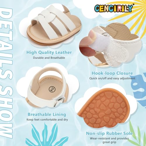 Image of CENCIRILY Infant Baby Girls Boys Sandals Summer Beach Outdoor Bowknot Soft Rubber Sole Toddler Princess Dress Flats Walking Shoes
