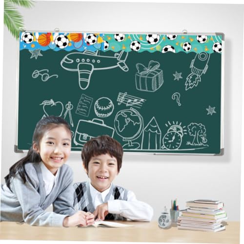 VILLFUL 60 Arkuszy Sports Bulletin Board Borders Basketball Classroom Decor Sport Ball Stickers for Classroom Door And Blackboard Decoration
