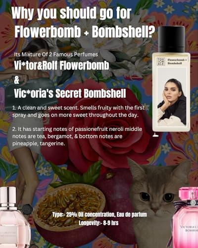 Image of TOXICMALE Flowerbomb + Bombshell | Perfect Long lasting Women's perfume for Daily use| perfumes for Women | Gift for her | TMA22 | 50 ml perfume | TM Perfume House