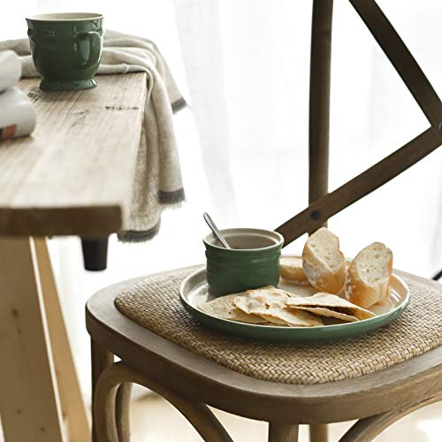 Dowan Dinner Plates, Porcelain Serving Platter 10 Inches Dessert Salad Plates Set Of 6, Ceramic Stackable Dish Set Microwave Safe Serving For Dessert, Salad, Appetizer, Pasta, Bread, Steak, Green-Tea #TOP5