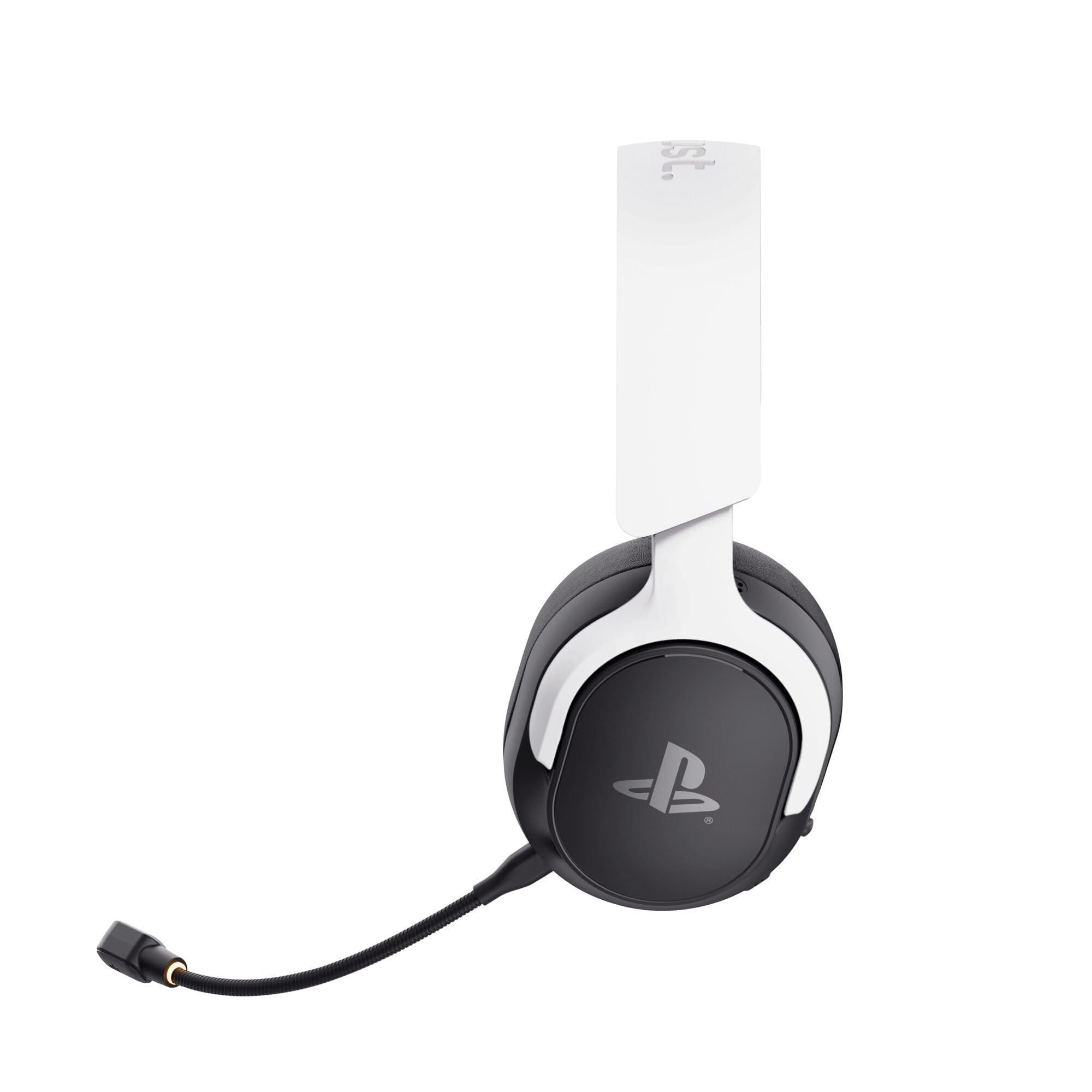 GXTrust 499BW Forta Cuffie Gaming Wireless con Licenza Ufficiale PlayStation 5, 2.4G Bassa Latenza, Ricevitore USB, 55 Ore di Gioco, Driver da 50 mm, Cuffie da Gaming PS5 Over Ear, Nero/Bianco
