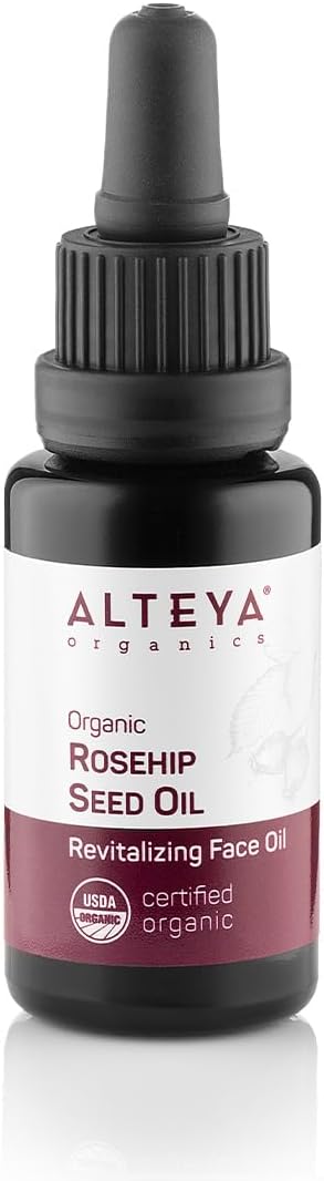 Alteya Organic rozenbottelolie 20 ml -100% USDA gecertificeerde biologische puur natuurlijke koudgeperste rozenbottelzaad-dragerolie – hydraterende, voedende, eersteklas therapeutische huidbehandeling