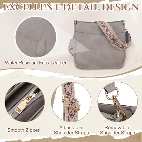 Image of VX VONXURY Crossbody Bags for Women,Trendy Vegan Leather Shoulder Handbags,Fashion Hobo Purses with 2 Wide Straps
