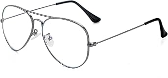 Classic Aviator Glasses for Women Men Metal Frame Clear Lens Eyeglasses