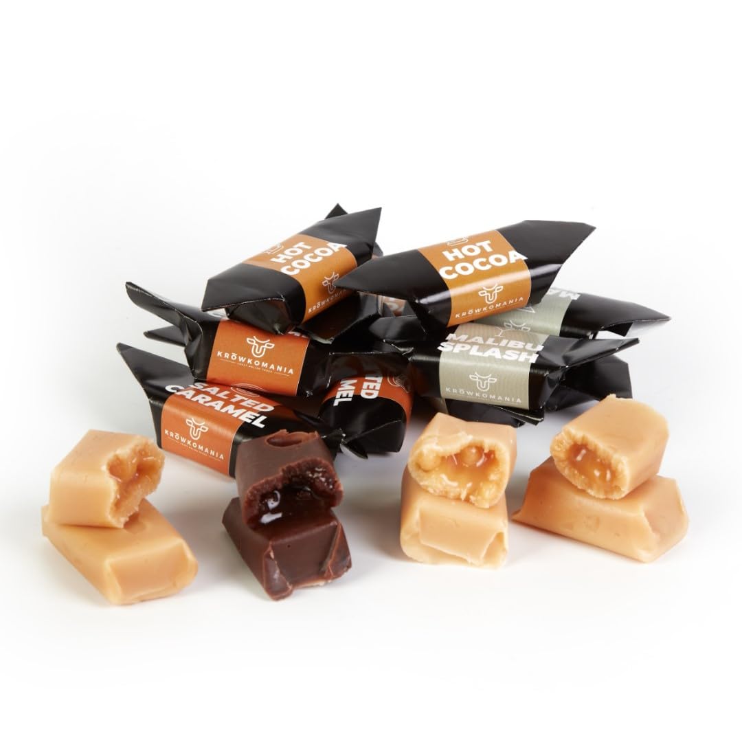 Handmade Traditional Fudge Candy - Mix & Original & Salted Caramel & Malibu Splash & Hot Cocoa - Mr Fudgesto Sweets - Big 1.5 kg Box - Gourmet Treat Perfect for Gifting