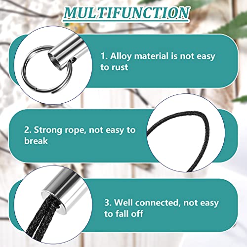 200 Pieces Lanyard Phone Ring Strap For Mobile Lariat Lanyard Cell Phone Split Ring Strap Sliver Tone Split Ring Cellphone Strap Charm Cords For Cellphone Usb Drive Keychain Diy (Black ) #TOP2