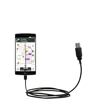 Hot Sync and Charge Straight USB Cable Compatible with LG Flex 2 - Charge and Data Sync with The Same Cable. Built with Gomadic TipExchange Technology