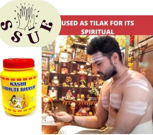 Kashi Vibhuti/Vibhooti Bhasma Scented Powder Ceremonial Mark at Forehead Pooja/Puja Holy Om Namah Shivaya/Mahadev Energy Rituals & Prayers, Worship Religious Meditation (200 Grm)