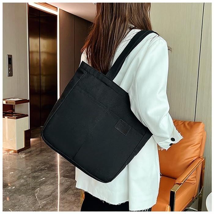 Tote Bag Canvas Bolsa Grande Capacidad A4 con Cierre miniatura 1
