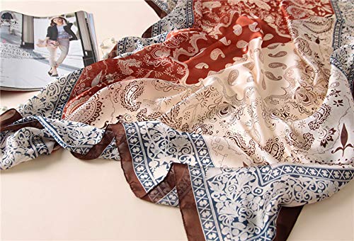 Image of ZDMHSH Fashion Scarves Scarf 100% Silk Feeling Scarf Silk Like Scarves Long Lightweight Sunscreen Shawls for Women