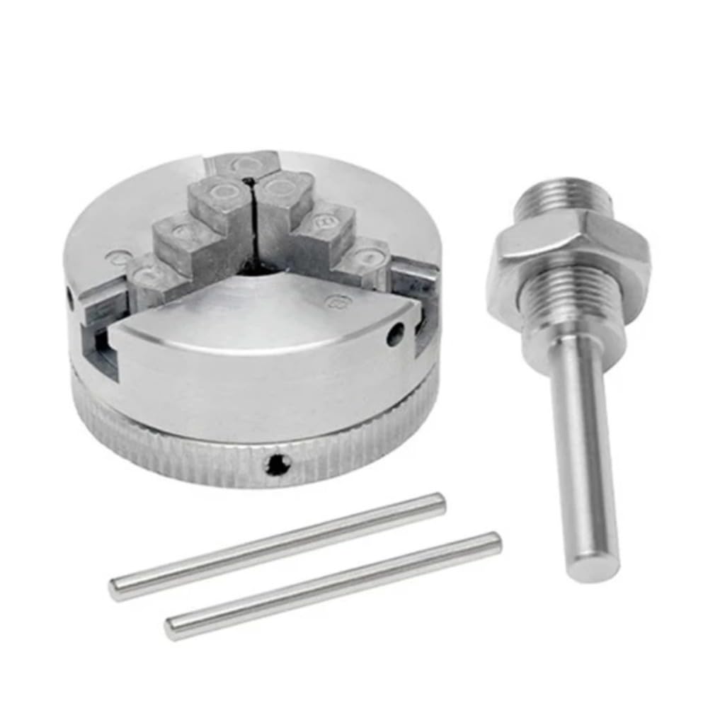 - Metal Manual Lathe Chuck Clamp, Mini Machine Tools 3 Jaw Chuck, Self Centering Mini Drill Chuck, Woodworking Lathe Accessories, Suitable for Electric Drills (Silver Color)