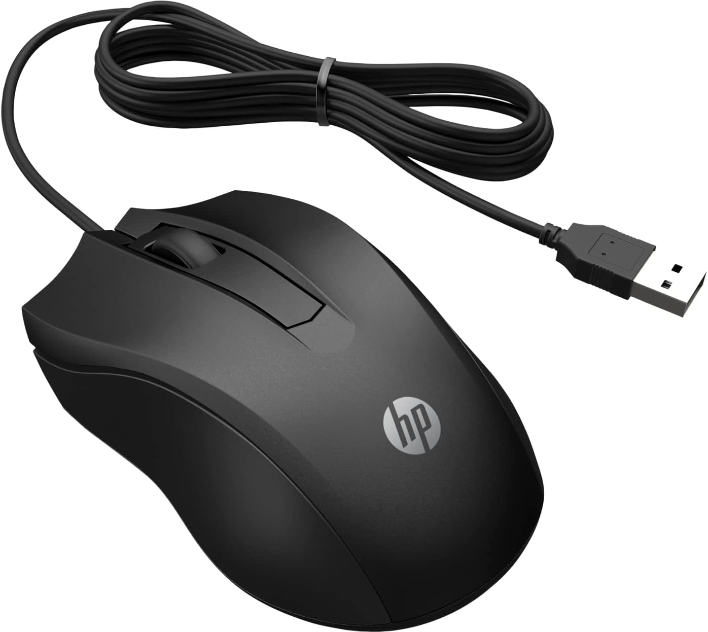 HP 100 – Ratón con Cable (1600 PPP, 2 Botones y Rueda de Desplazamiento, Conexión con cable USB, Windows), Color Negro 3