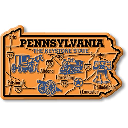 Imán decorativo vintage Pennsylvania 3.8 x 2.3 pulgadas