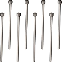Vista 13 de Auniwaig 0.059 in de diámetro punta redonda de acero recto eyector Pin Punch 3.937 in largo gris plateado 20pcs