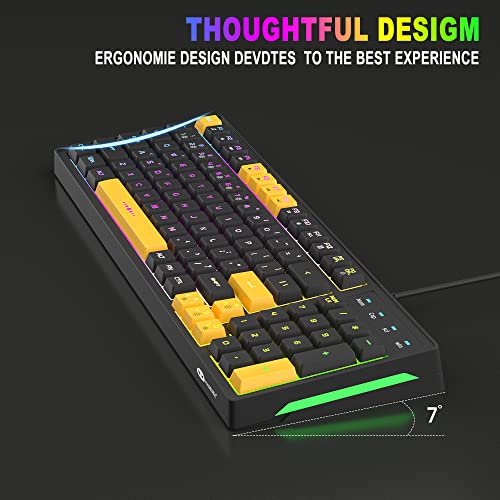 image for MageGee 96 Keys Wired Keyboard,GT860 RGB Backlit USB Wired Gaming Keyb
