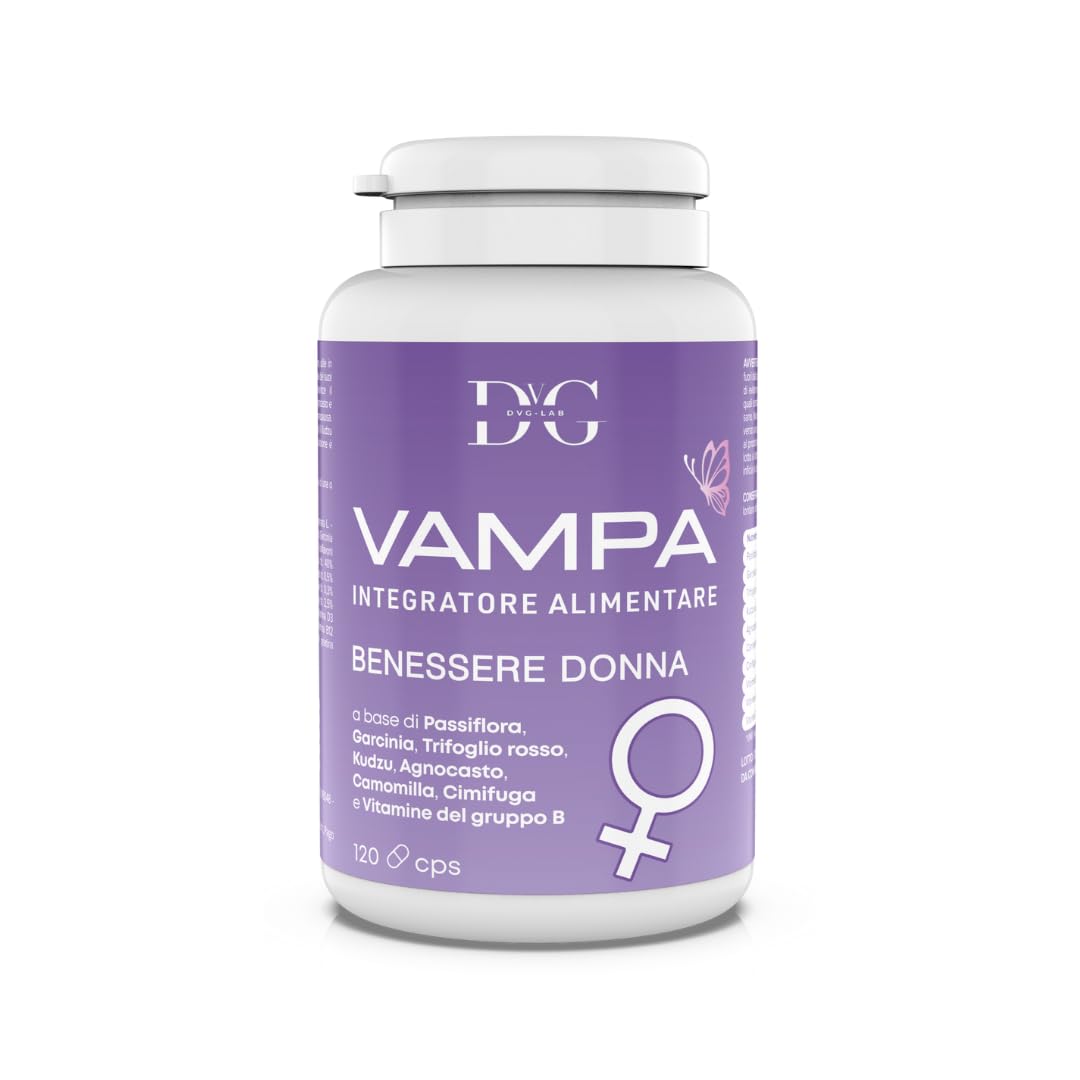 Agnocasto Integratore Menopausa con Trifoglio Rosso Garcinia Cambogia Kudzu Cimicifuga per Controllo Vampate di Calore Peso e Umore con 3 Vitamine 100% Naturale Made in Italy 120 CPS