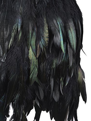 Choies Women Feather Mid Waist Black Mini A-line Skirt3