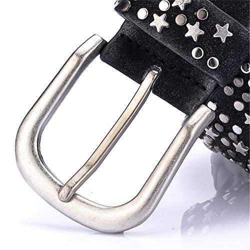 Andongnywell Women's PU Studded Rivets Belt With Dress Jeans Waist Strap Waist Rivet Cinch Waistband4