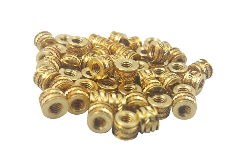 50x #8-32 Brass Threaded Heat Set Inserts for Plastic 3D Printing Brass Metal